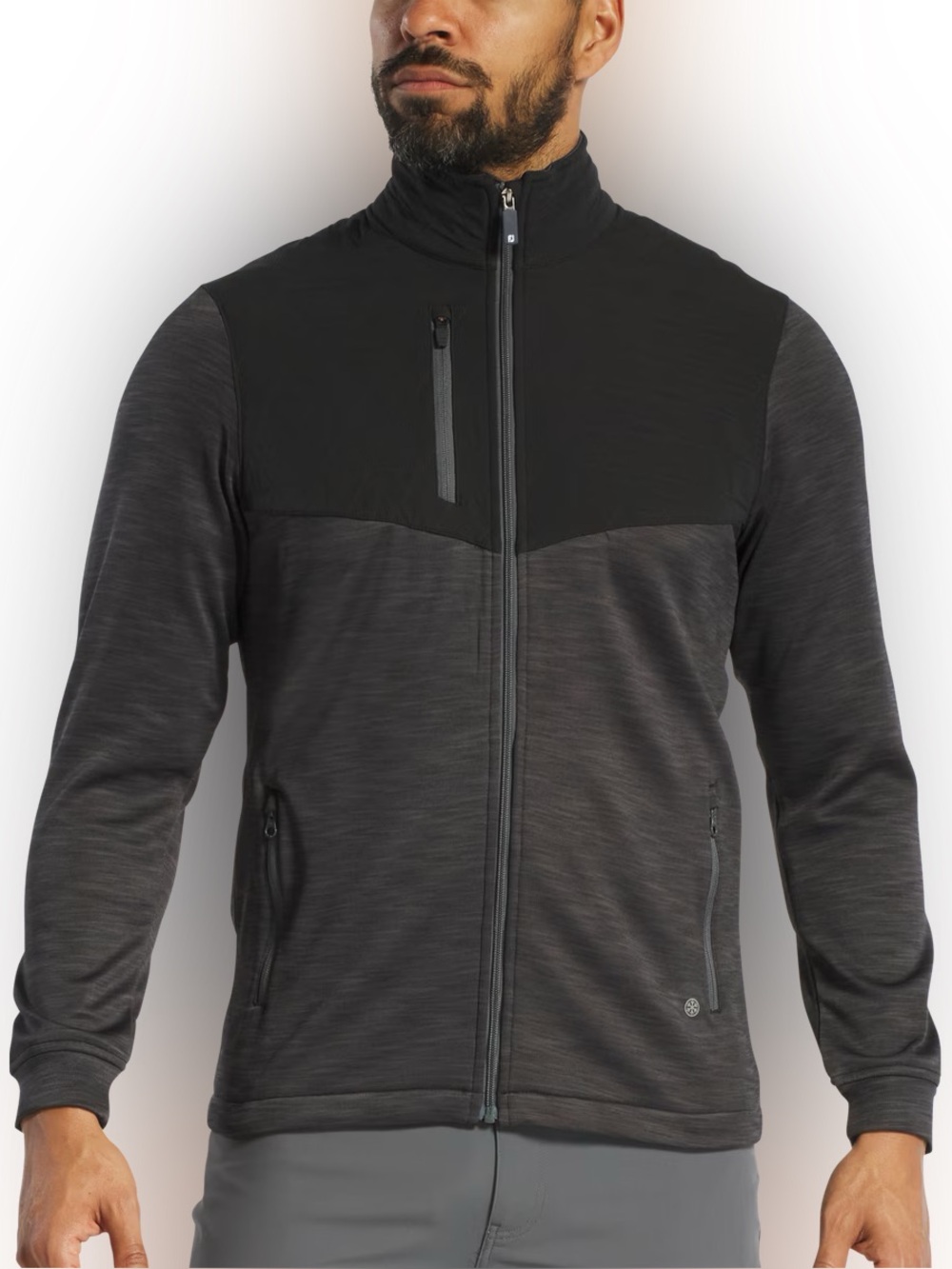 FootJoy ThermoSeries Full-Zip fleece Hybrid Midlayer Jacket Black Medium